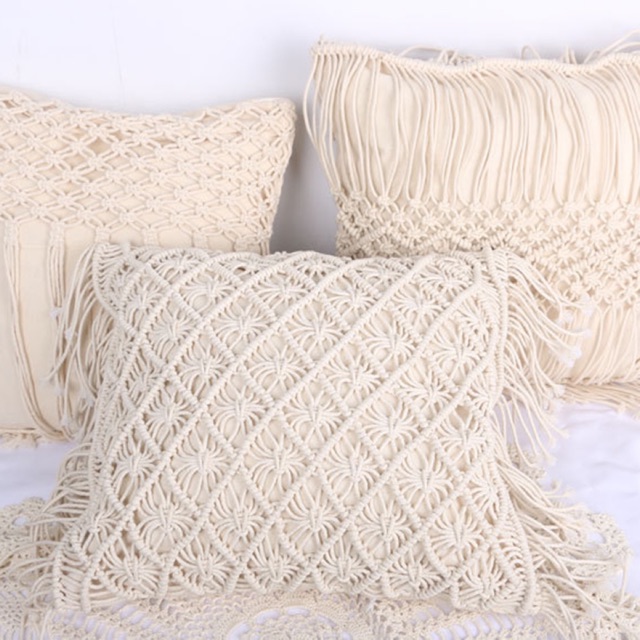Vỏ gối macrame