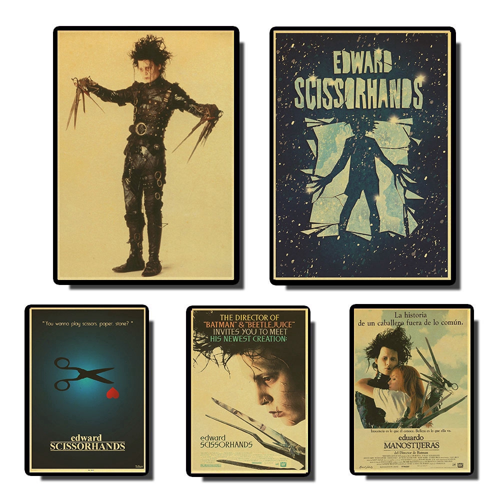 Johnny Depp Phim Tác phẩm Edward Scissorhands Vintage Giấy Poster Tranh Treo Tường Trang Trí Nhà Cửa