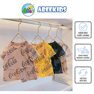 Bộ Cộc Tay Cho Bé Trai Bé Gái Hàn Quốc, Áo Thun Trẻ Em 1-5 tuổi Chất Cotton Abee Shop 8-26kg BC1