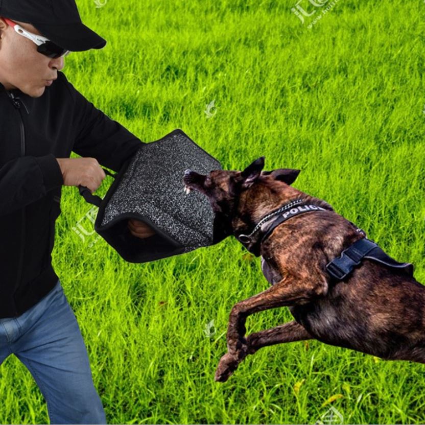 Đồ huấn luyện chó nghiệp vụ bao tay vải mềm nửa tay màu đỏ và đen