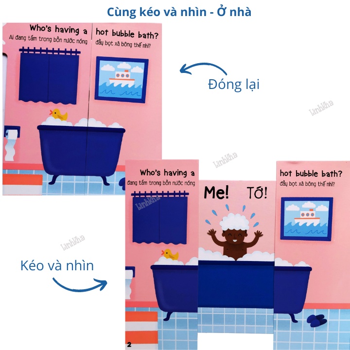 Sách Chuyển Động Song Ngữ Cùng Kéo Và Nhìn - Ở Nhà - Slide And See - At Home - Tân Việt