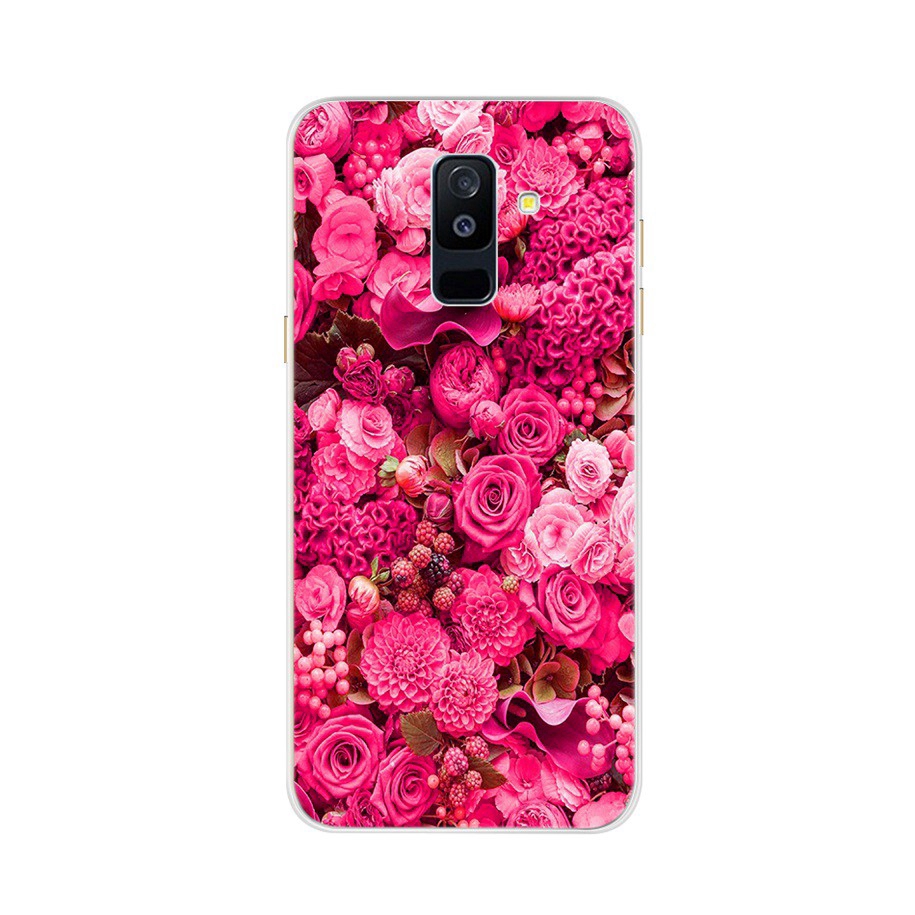 Ốp điện thoại silicon mềm họa tiết hoạt hình/bông hoa dễ thương cho Samsung Galaxy A6 A8 Plus A7 A9 2018