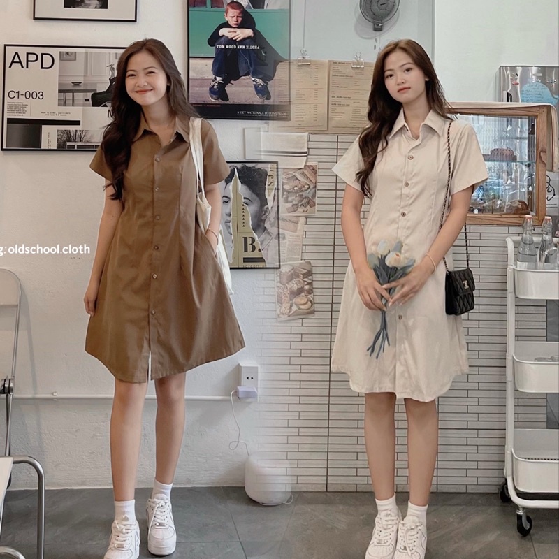 [Video] Đầm kaki pha da tay suông Ulzzang