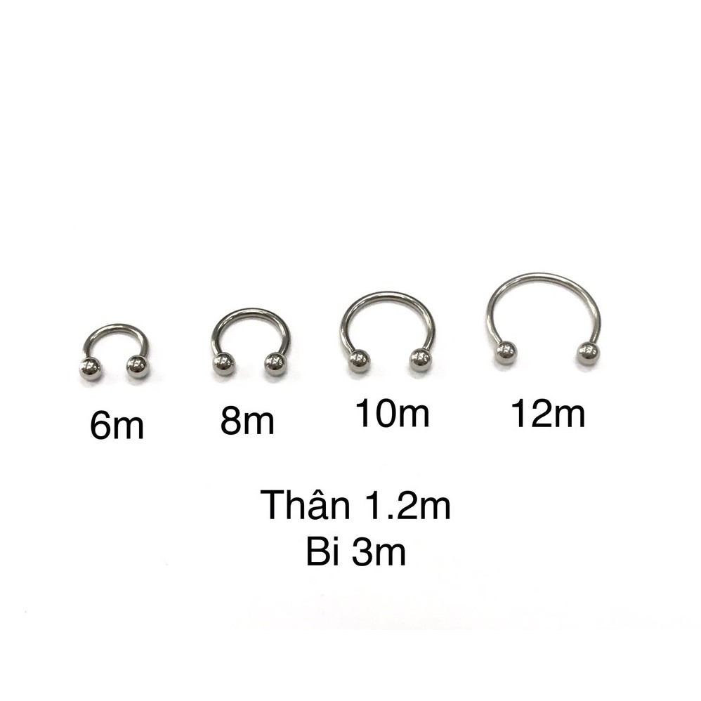 Khuyên chữ U đủ size/ Khuyên xỏ cơ bản - XUÂN SHOP