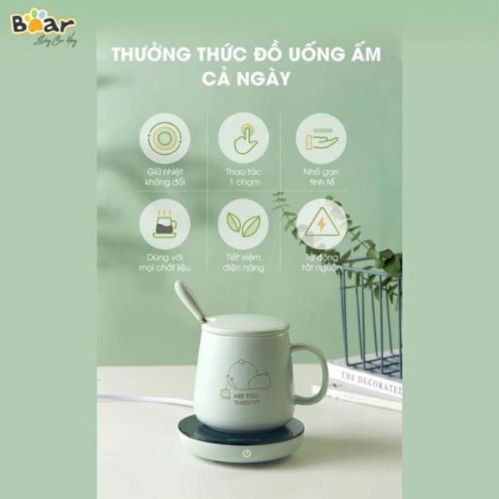 Đế Hâm Nóng Đồ Uống Thức Ăn Đa Năng Bear, Đế Làm Nóng Đồ Uống Bằng Điện, An Toàn_ Kèm Cốc_Bear DRBD-A16B1_ BH 1 Năm