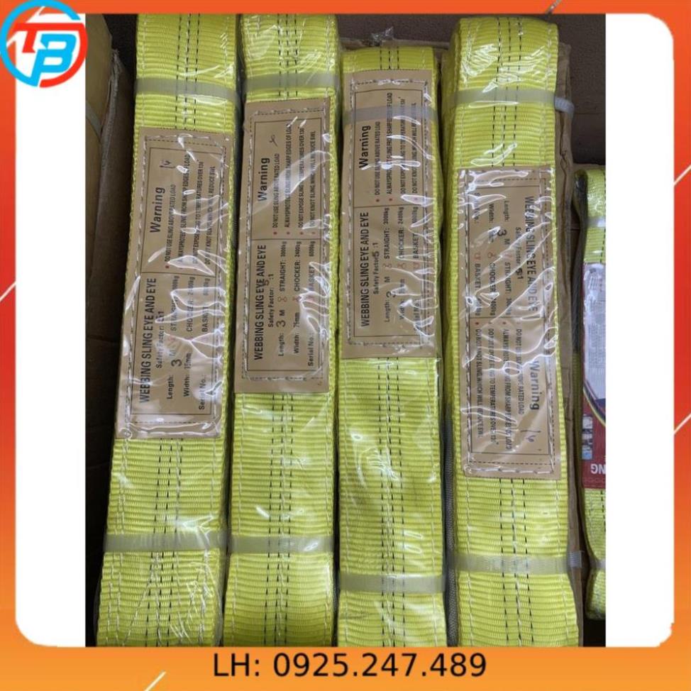 [GIÁ SỈ] Dây Cáp Vải Cẩu Hàng 3 Tấn (Dây Bẹ- Đủ Size)  - Cáp Thép Thái Bình Vina