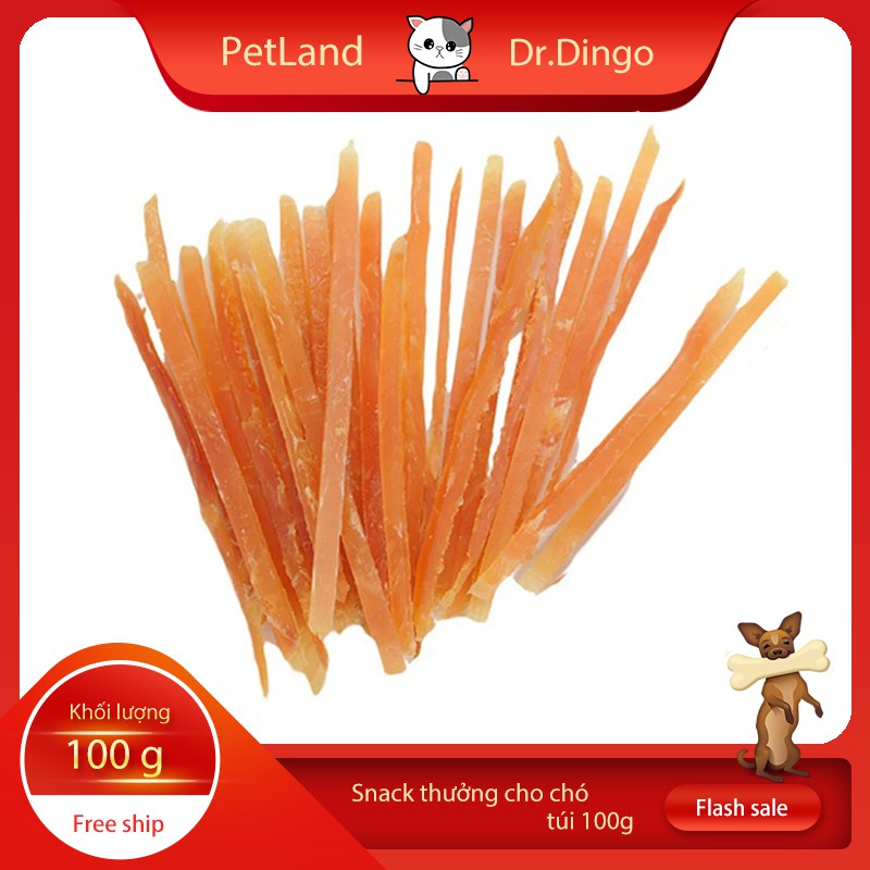 Bánh thưởng cho chó Dr.Dingo (Que thịt gà lát nhỏ) hộp 100gr - Snack thưởng cho chó mèo