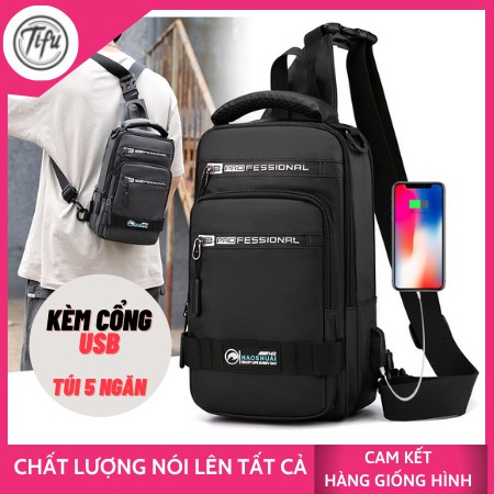 Túi Đeo chéo đa năng  Cao Cấp Chống Nước TIFU179 size 30x18cm đựng máy tính bảng ảnh thật