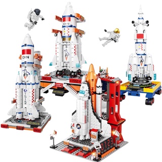 Bộ đồ chơi LEGO Hàng không Trung tâm Phóng Tên lửa Các hạt nhỏ lắp ráp khối xây dựng đồ chơi cho trẻ em 808 chiếc