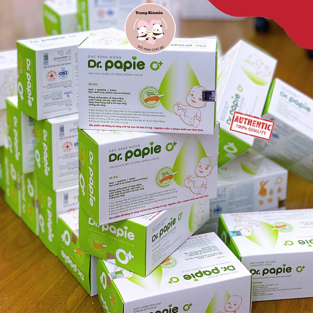 Gạc Rơ Lưỡi Dr Papie Vệ Sinh Răng Miệng / Rơ Lưỡi Dr Papie Cho Bé (30 gói)