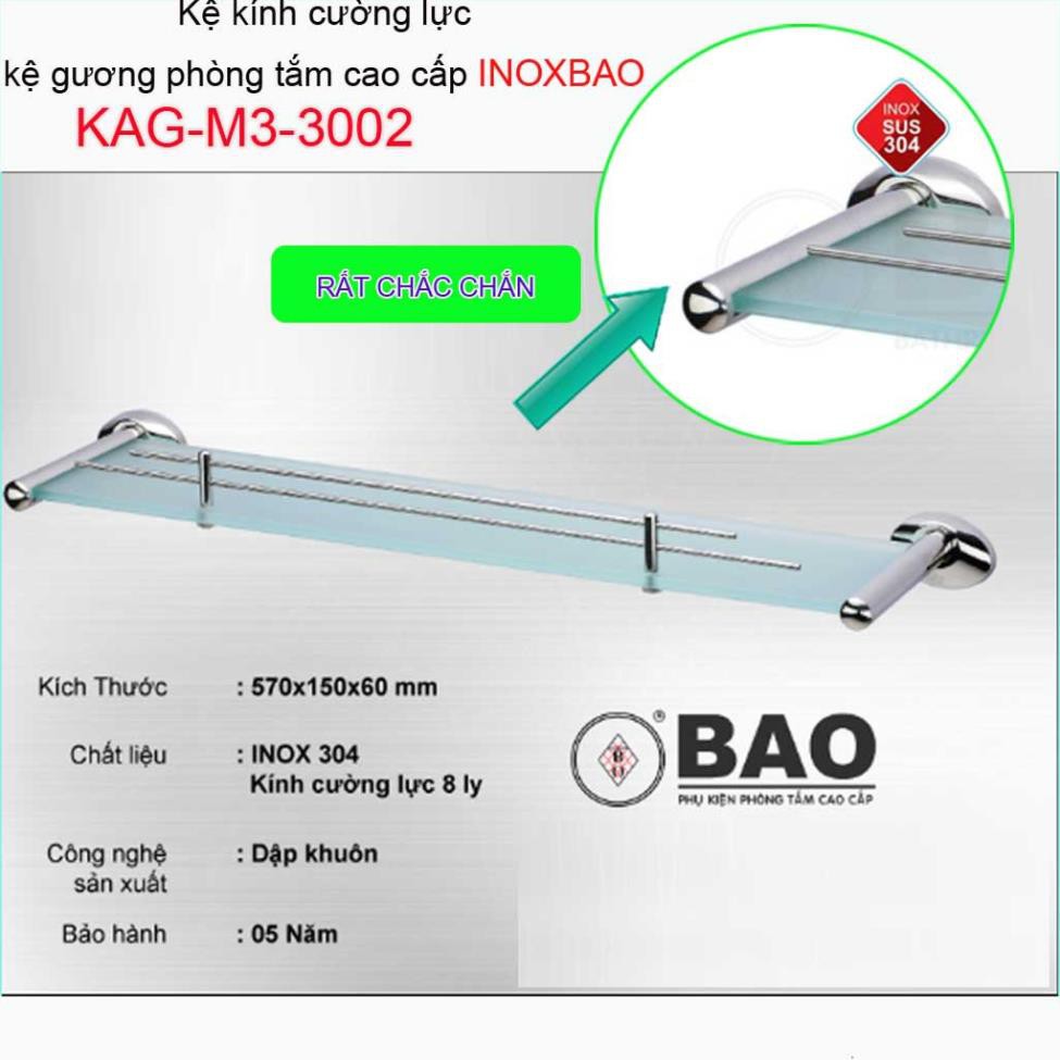 Kệ kính phòng tắm Inox Bảo KAG-M3-3002