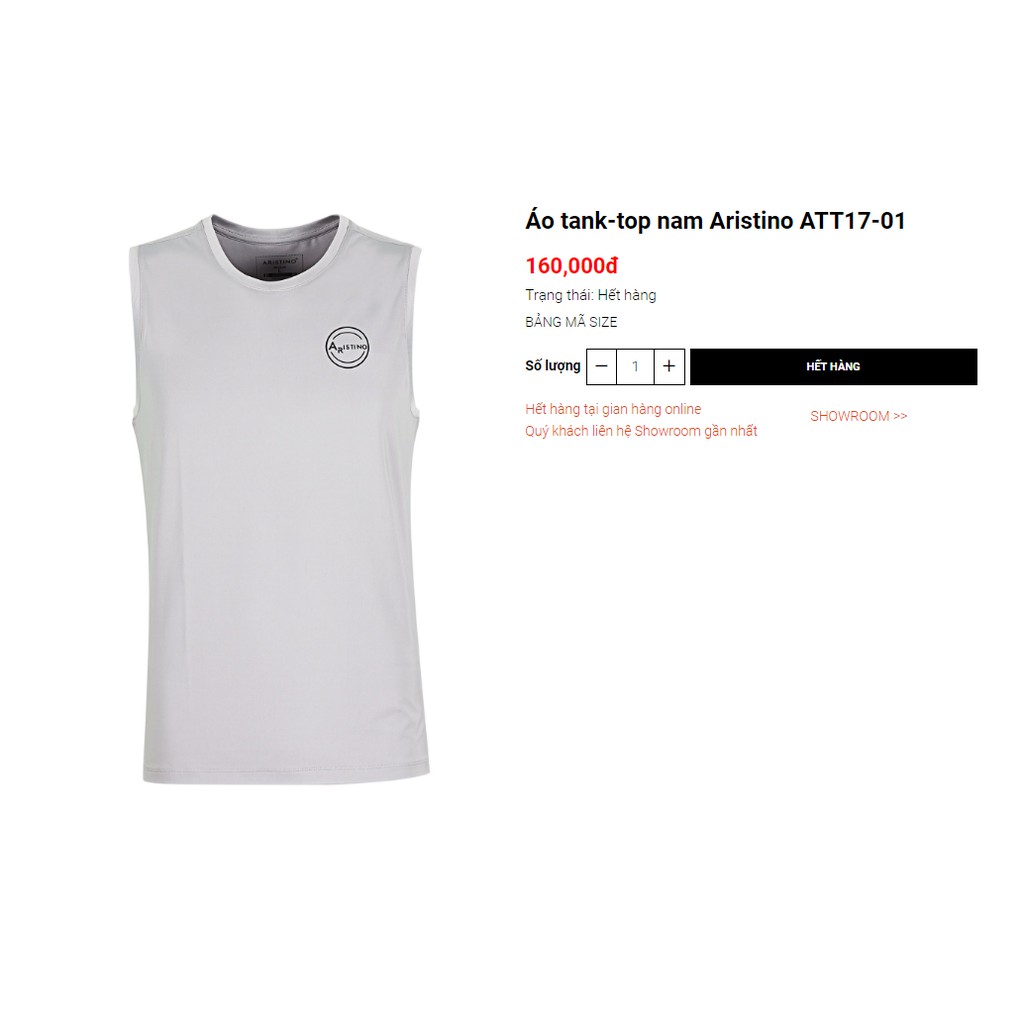 Áo ba lỗ Aristino Sales sốc 160k-80k