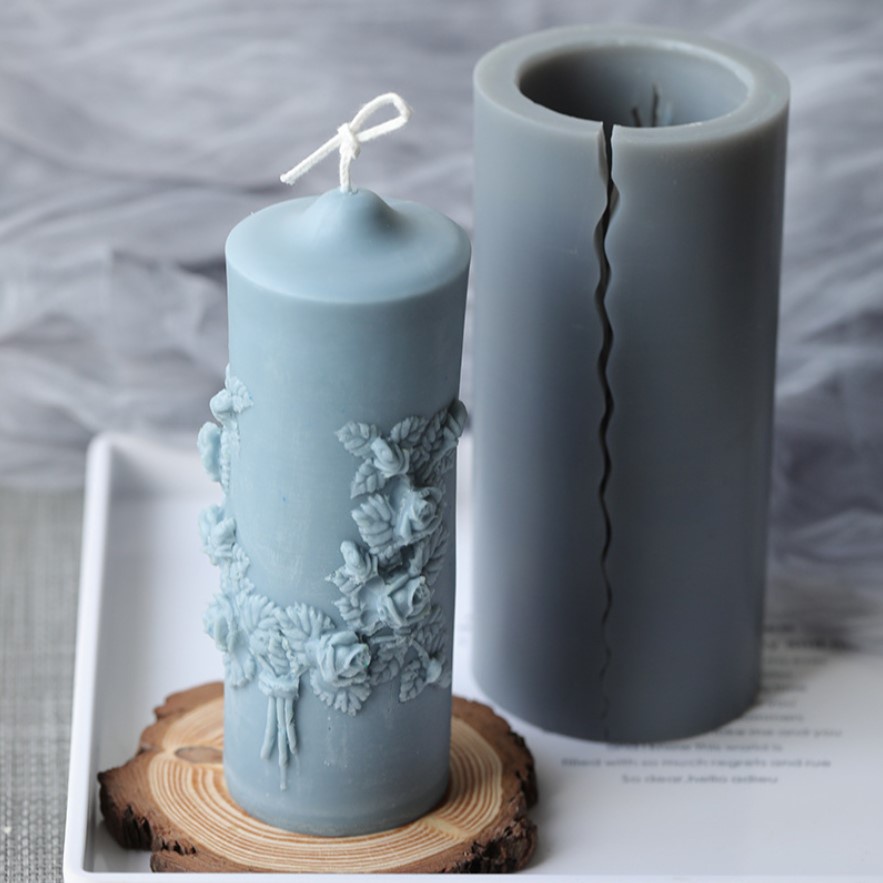 Khuôn Nến - Khuôn Silicone Hình Điêu Khắc Hoa Nổi - Khuôn Làm Nến Thơm Nghệ Thuật, Nến Handmade
