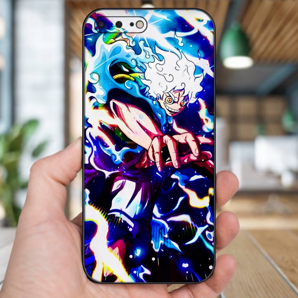 Ốp lưng iPhone 7 Plus, 8 Plus dẻo đen cạnh vuông in hình Luffy One Piece