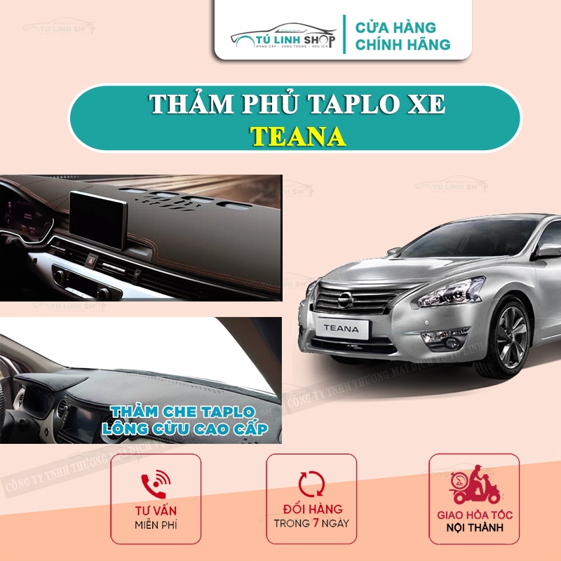 Thảm taplo Nissan Teana 2010-2013 bằng lông Cừu 3 lớp hoặc Da Cacbon