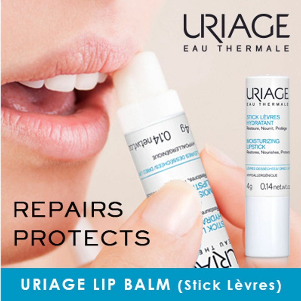Son Dưỡng Môi URIAGE Stick Levres Hydratant dưỡng môi mềm mịn, giảm thâm môi, chống tia UV 4g