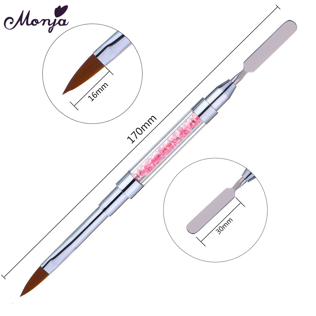 Monja Bộ Cọ 2 Đầu Vẽ Móng Tay Chuyên Dụng Tiện Lợi