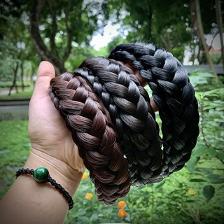 Bờm tóc tết sang chảnh bản kép 4cm