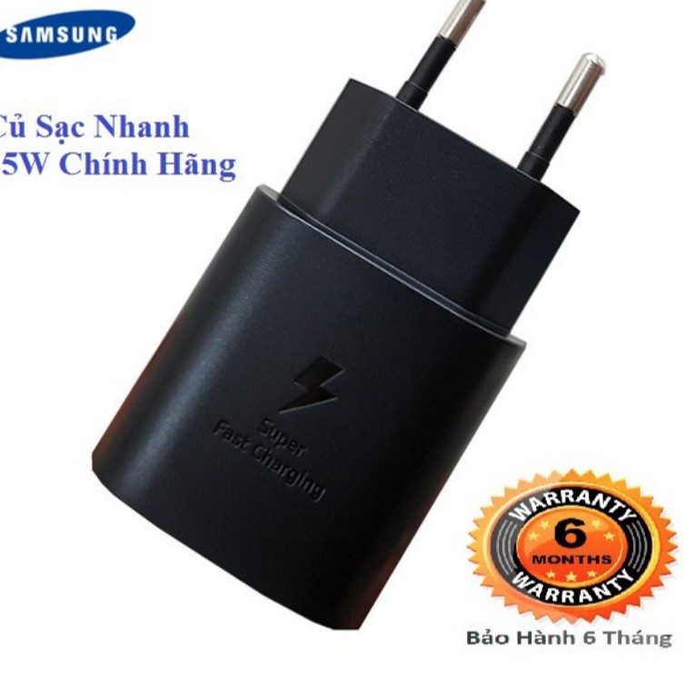 Bộ Sạc Nhanh Samsung 25W Chính Hãng 100% Cho Note 10, Note 20. Tiết Kiệm Thời Gian Sạc, Bảo Vệ Máy Và Pin