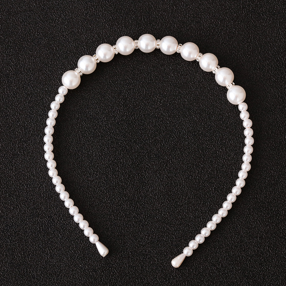 Băng Đô Cài Tóc Đính Ngọc Trai Lớn Sang Trọng Thời Trang Cho Cô Dâu