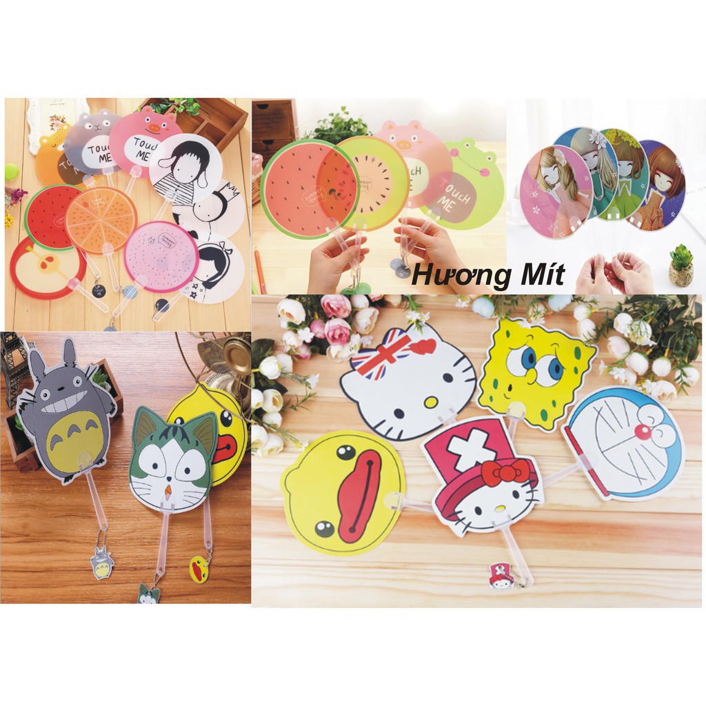 Quạt nhựa cầm tay Mini hình tròn loại đẹp