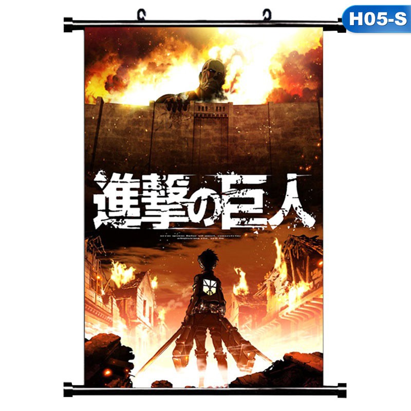 flowersqueen Tấm poster hình nhân vật anime Attack on Titan