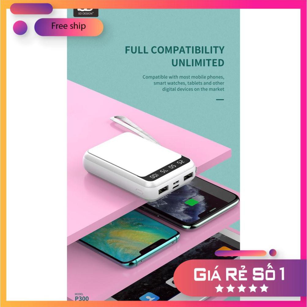 SẠC DỰ PHÒNG SD P300 / 10000MAH 2 CỔNG RA - CHÍNH HÃNG