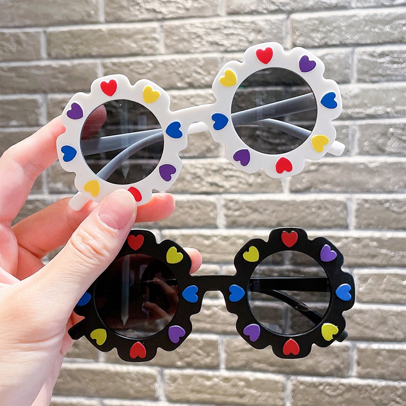 (HENGHA) Kính Râm Hình Hoa Trái Tim Màu Kẹo Thời Trang Phương Tây Cho Bé Gái