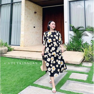 Đầm maxi suông hoa cúc chất đẹp