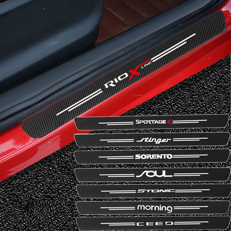 Bộ 4 Miếng Dán Logo Cho Cửa Xe Hơi KIA RIo Morning Picanto Sportage