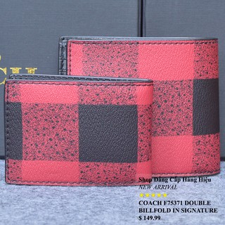 Ví Coach F73655 Double Billfold Square Red .