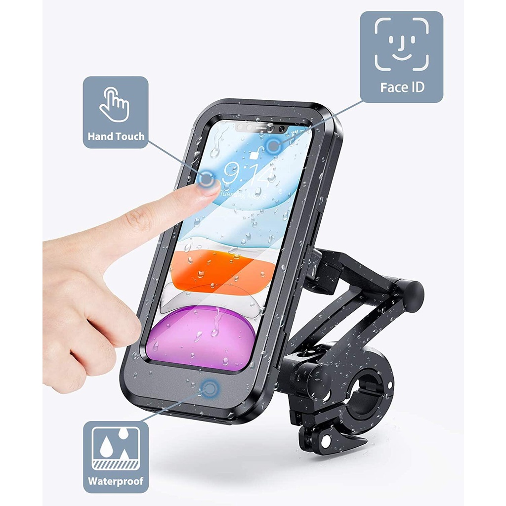Kẹp điện thoại xe máy, giá đỡ điện thoại trên xe xoay 360 độ chống nước M3