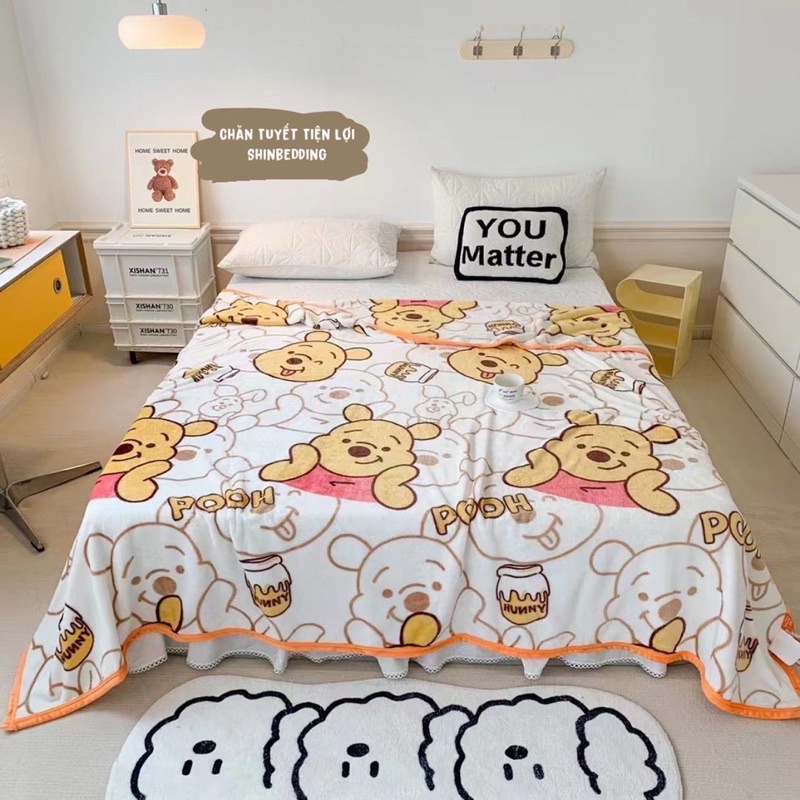 Chăn Tuyết Thu Đông Tiện Lợi, Hoạ Tiết DS Dễ Thương (shinbedding)