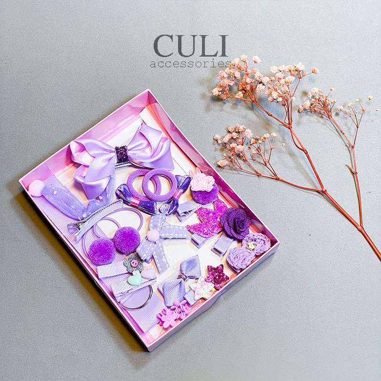 Set cột tóc, kẹp tóc 18 chi tiết mẫu xinh xắn , so cute cho bé gái - Culi accessories