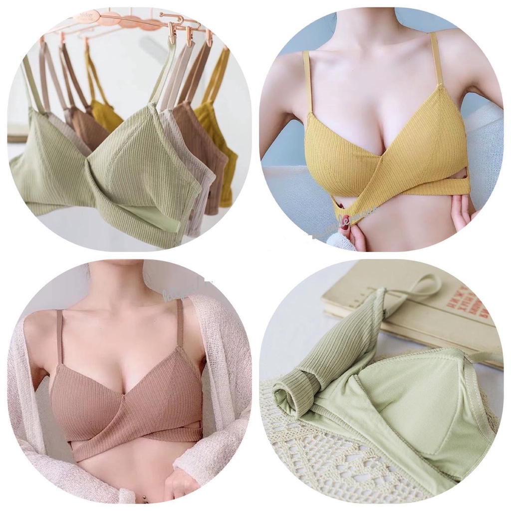 GIÁ GỐC 90K - Áo ngực cực lạ Bra thun gân vạt chéo dáng ôm ngực