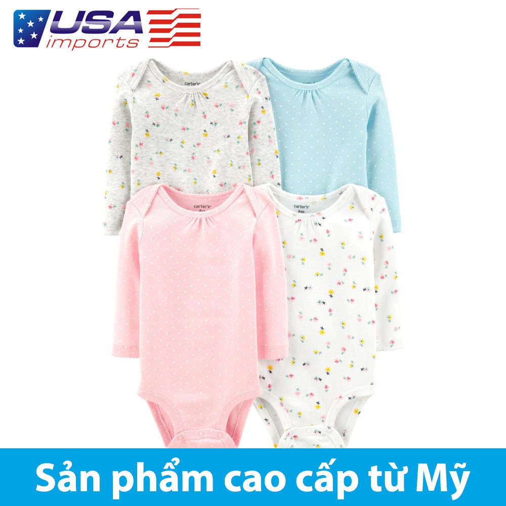Set 4 bodysuit tay dài Car-tờ Auth Từ Mỹ (17637010)