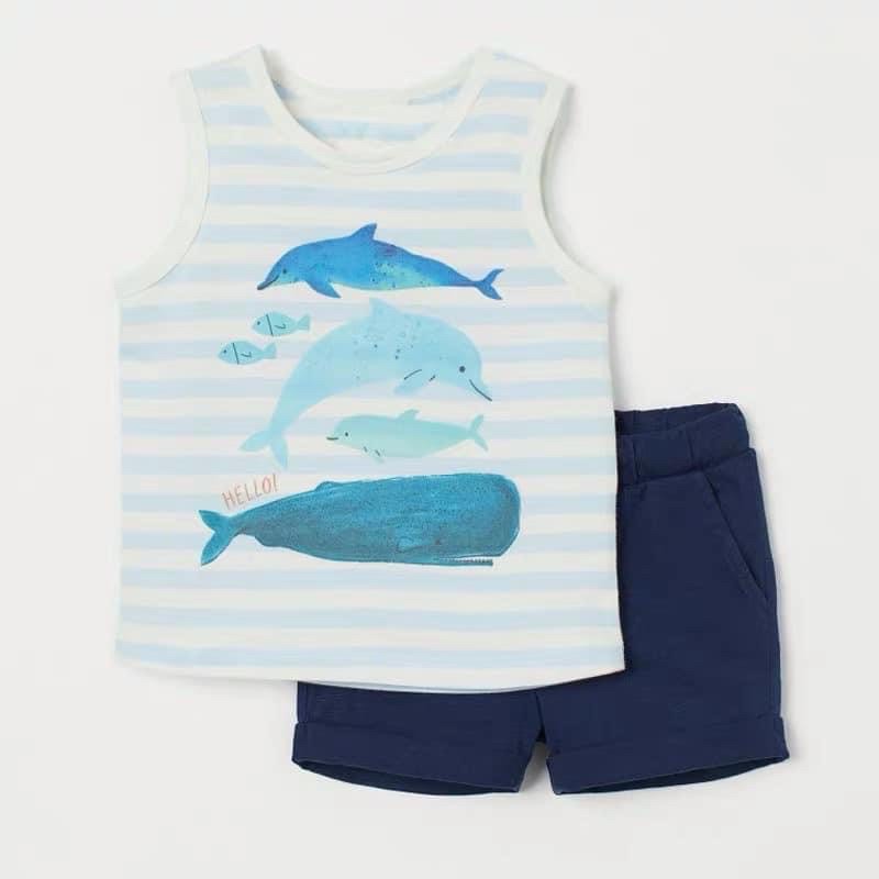 Set ba lỗ cá heo mavel dư xịn bé trai