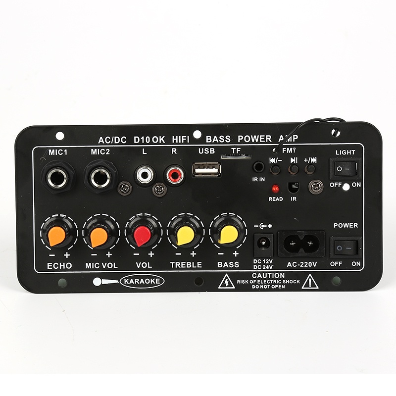 AC 220V 12V 24V Kỹ Thuật Số Bluetooth Stereo Board Khuếch Đại Loa Siêu Trầm Kép Microphone Karaoke Khuếch Đại Cho 8-12 Inch Loa *