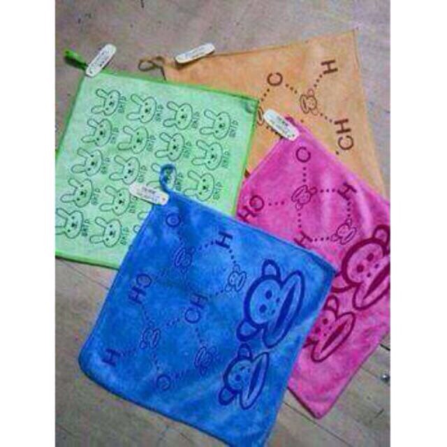 {Sỉ = lẻ} 10 Khăn mặt vuông có móc treo 30x30cm