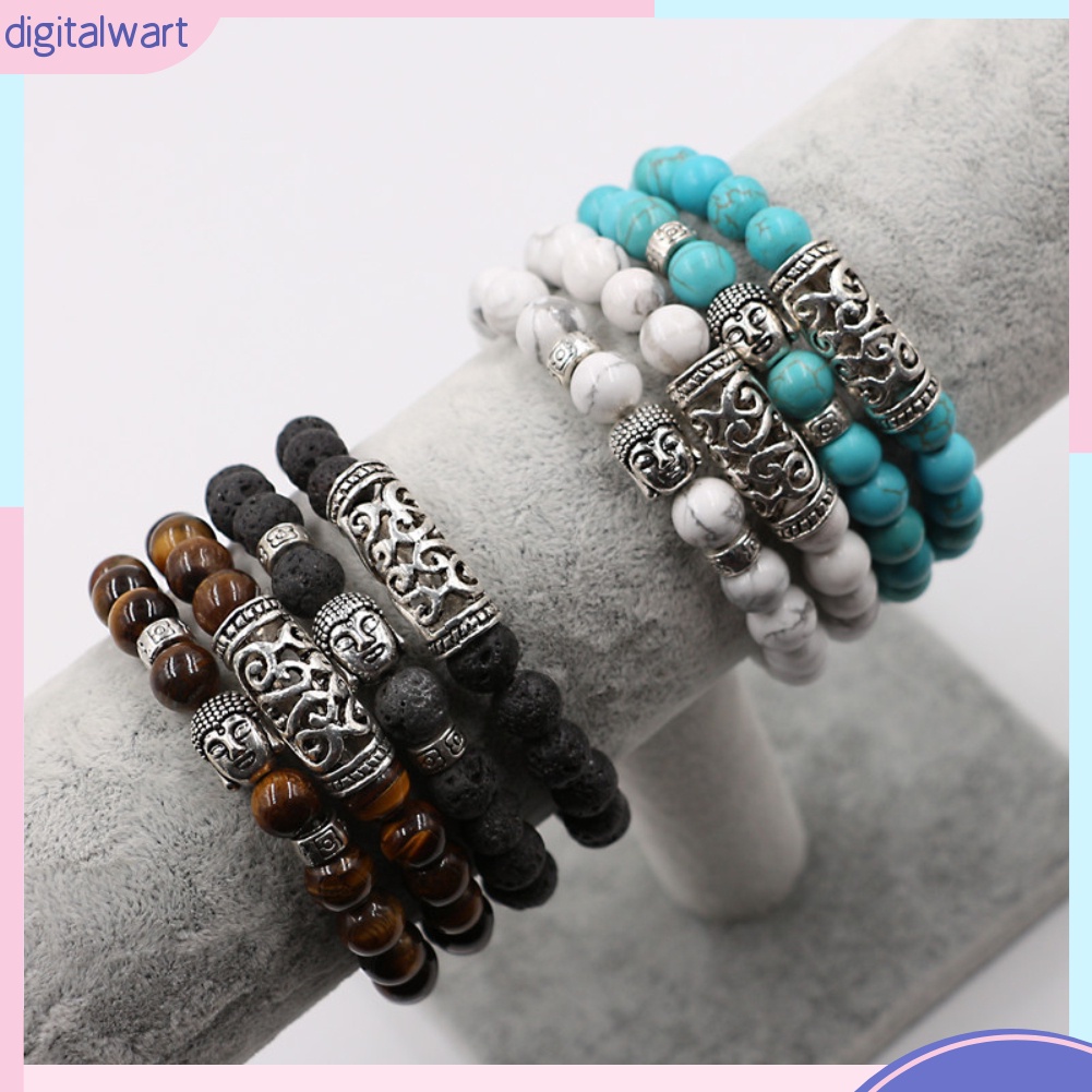 Set 2 Vòng Tay Chuỗi Hạt Đá Tự Nhiên Thời Trang Unisex