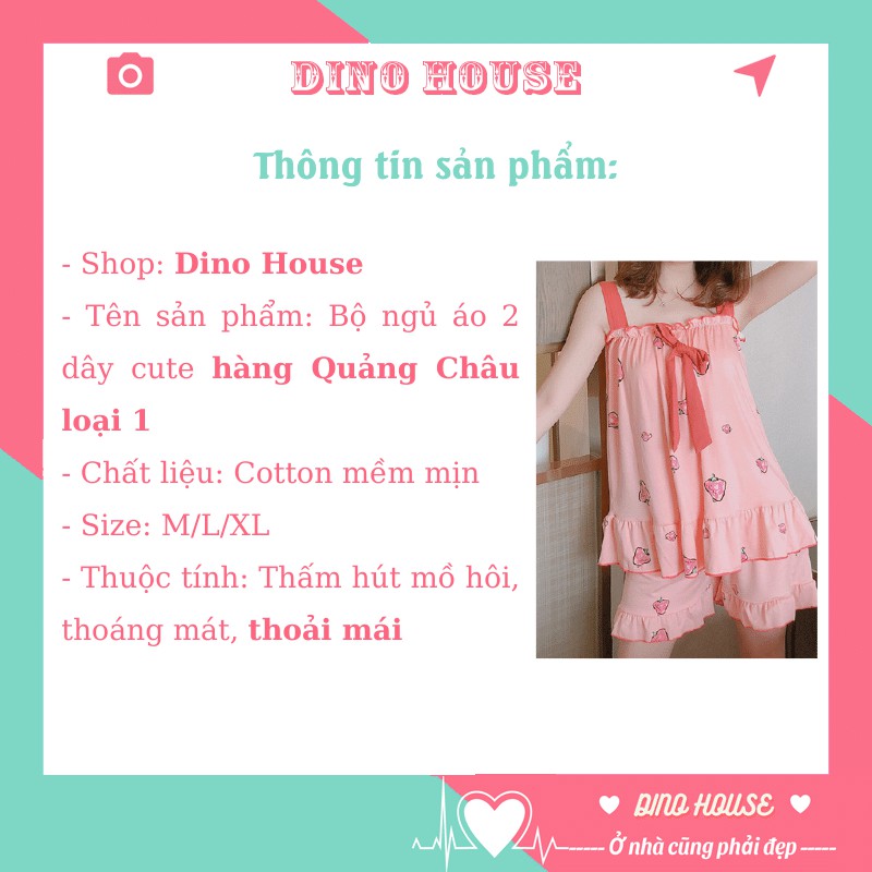 Đồ Bộ Nữ Đẹp Bộ Ngủ Áo 2 Dây Dễ Thương Hàng QCCC VD211 | BigBuy360 - bigbuy360.vn