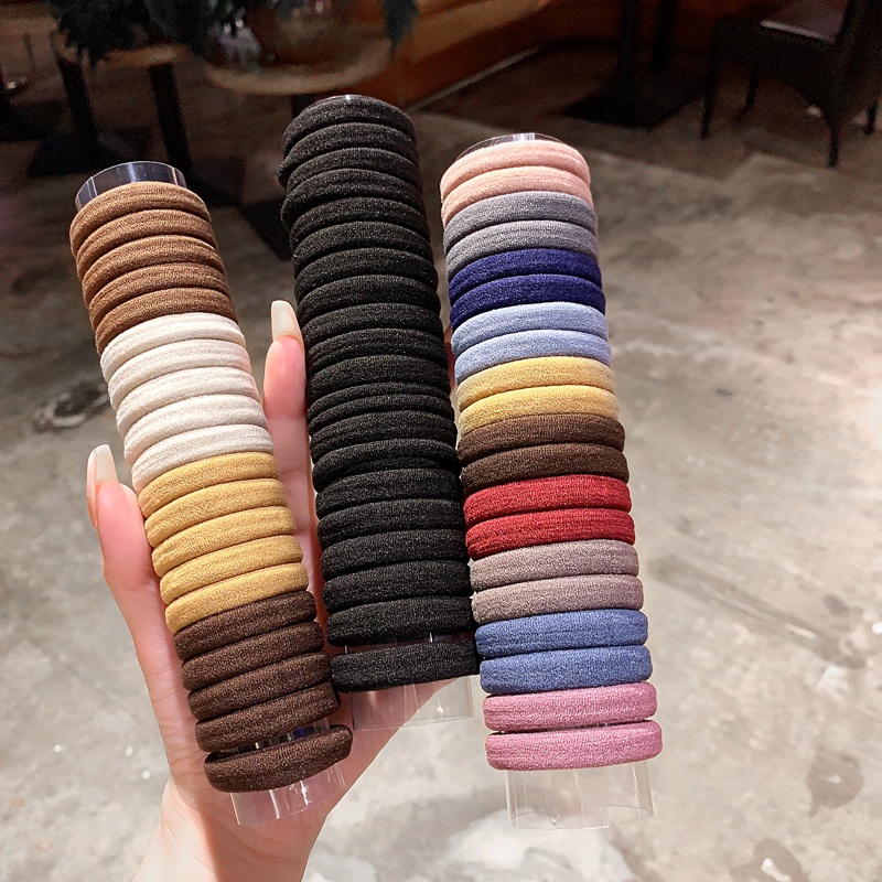 Set 20 dây buộc tóc cao su co giãn không đau nhiều màu sắc phong cách Hàn Quốc cho nữ