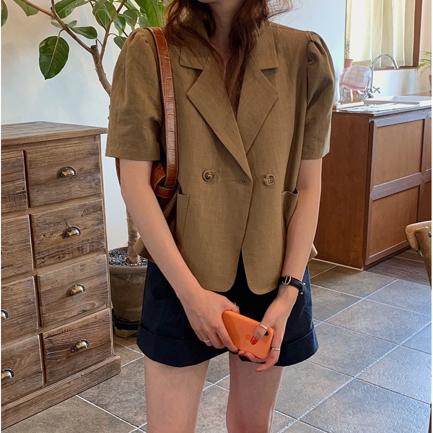 Áo Khoác Vest Tay Phồng Ngắn Màu Sắc Thanh Lịch 41845 | BigBuy360 - bigbuy360.vn