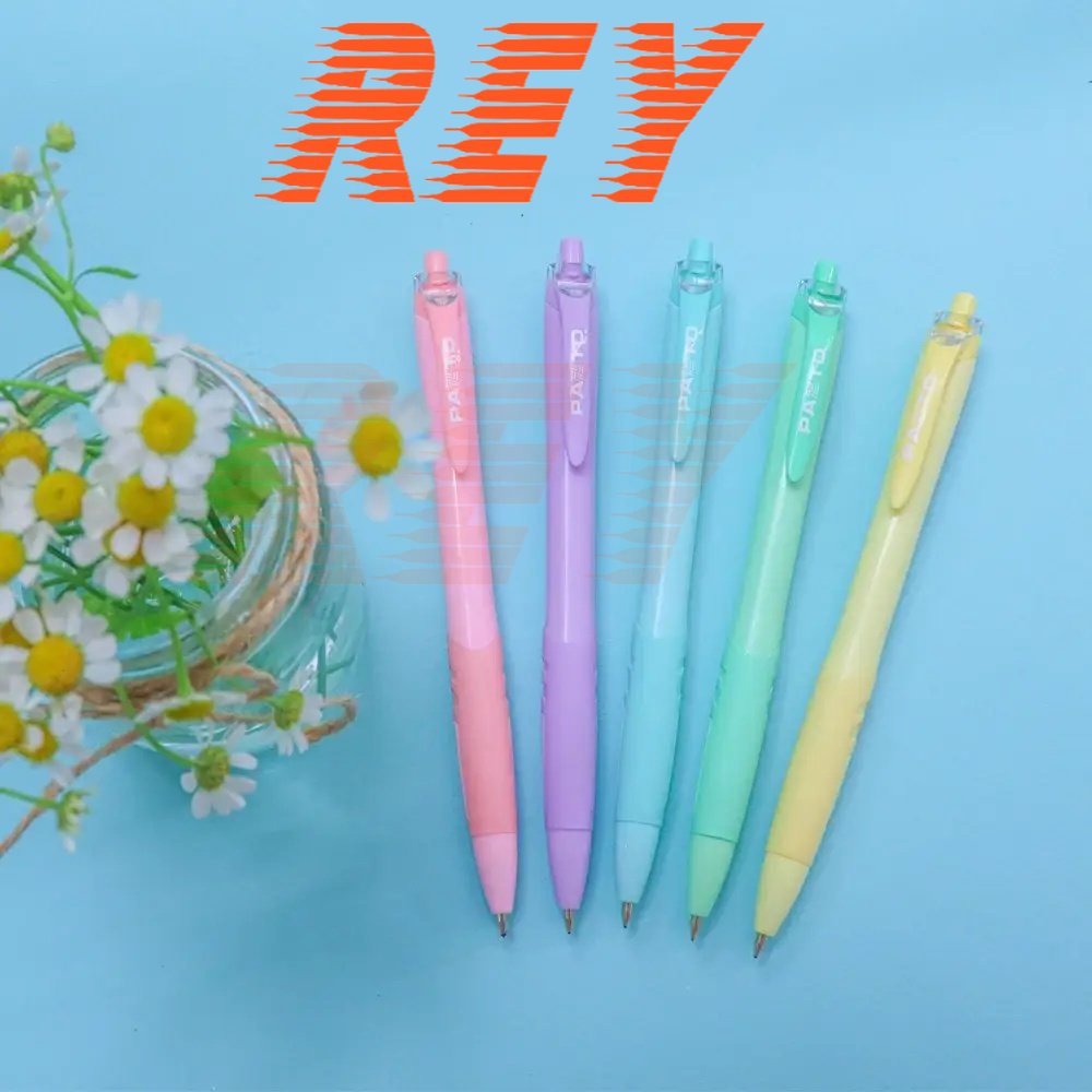 SET 5 cây bút gel mực xanh 0.6mm Pazto vỏ nhiều màu pastel xinh xắn Thiên Long Fo-GelB039