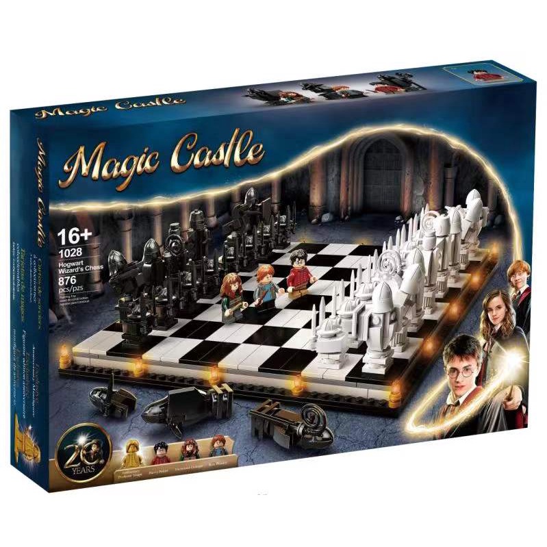Đồ chơi giáo dục Lắp ráp Mô hình xếp hình 1028 Harry Potter Hogwarts Wizard's Chess Fit 76392