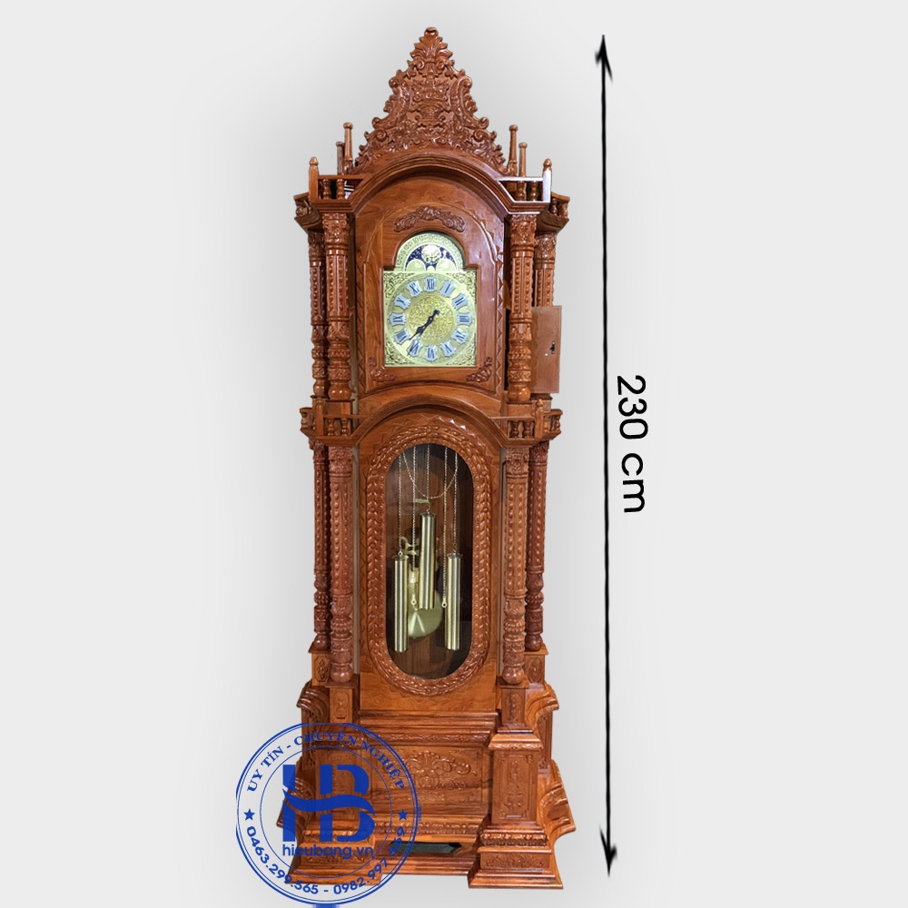 Đồng hồ cây gỗ hương tứ trụ