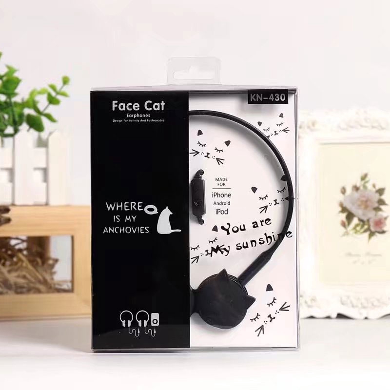 Pink Cat Earphones Easy to Give Baby Birthday Stereo Earphones Color Earphones with Mic iPhone MP3 Children with Retail Box | BigBuy360 - bigbuy360.vn