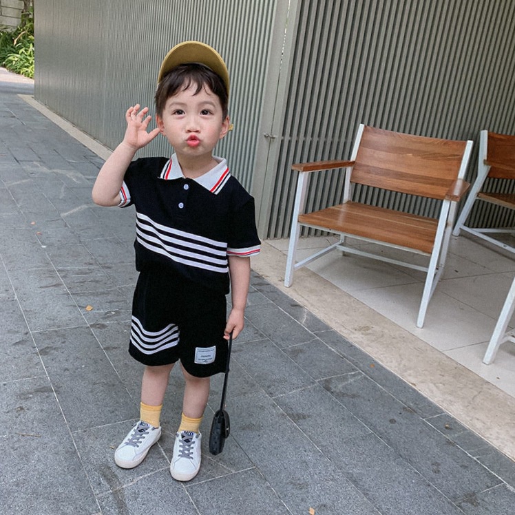 Bộ quần áo cho bé trai bộ cotton bé trai  Củ khoai tây shop chất mềm mịn cổ bẻ phong cách Hàn Quốc