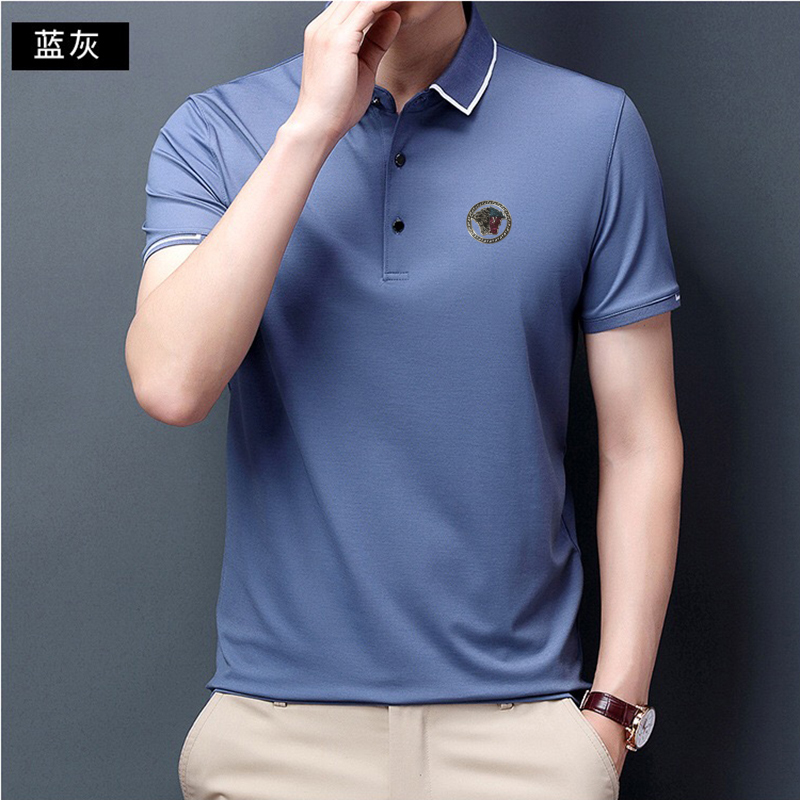 VERSACE Áo Thun Polo Tay Ngắn Màu Xanh Dương Phiên Bản 2021 Phiên Bản M-3Xl 001122