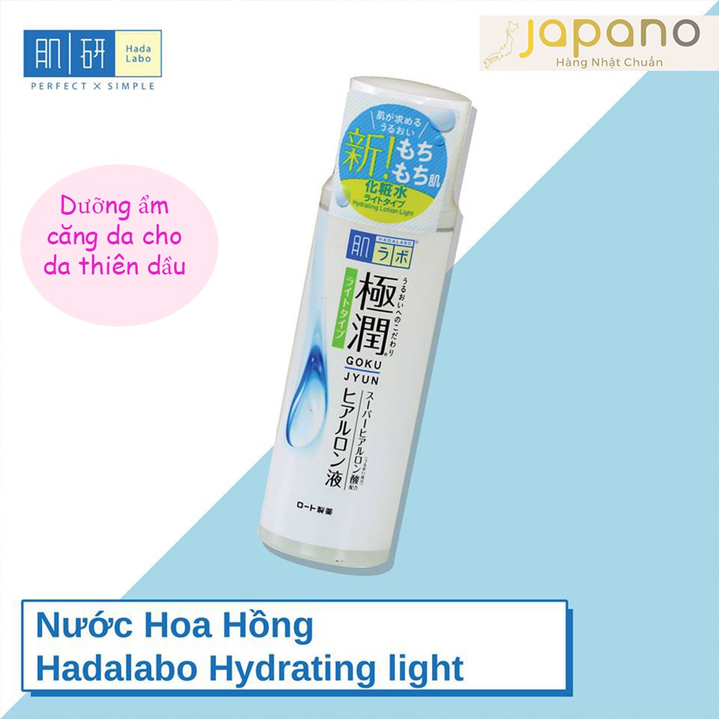 Nước hoa hồng Hada Labo Nhật Bản dưỡng ẩm làm trắng và căng da 170ml - Japano